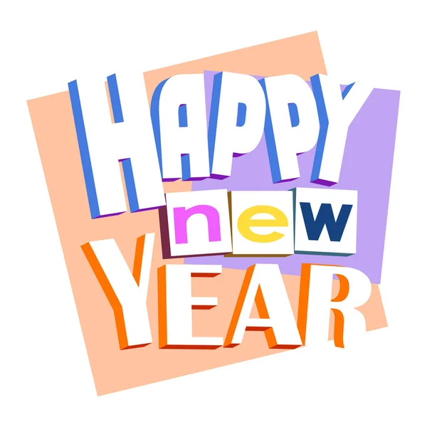 renkli hacimsel karikatür yazıt mutlu yeni yıl