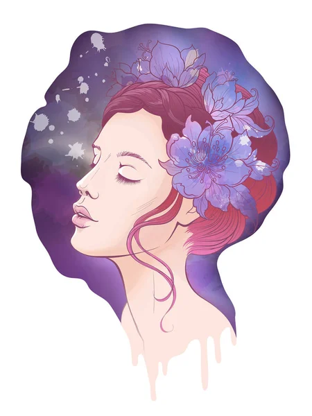 güzel renkli illüstrasyon vektör İmitasyon suluboya