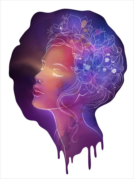 güzel negatif illüstrasyon vektör İmitasyon suluboya