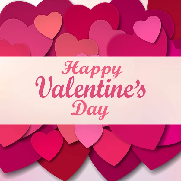 Mutlu Sevgililer günü kartı kağıt kalpleri ile