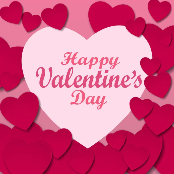 Šťastný Valentýna Papírové Srdce — Stockový vektor