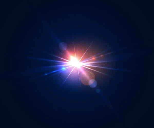 Glowing lens flare. Glare light effects with bokeh