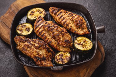 Izgara tavuk göğsü ve kabak..