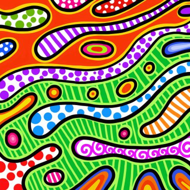 Şirin arka plan deseni soyut doodle şekillerle el çekilmiş