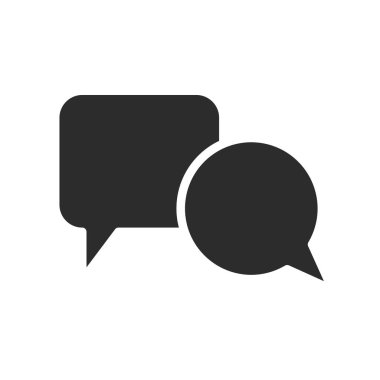 Beyaz arka planda kare ve yuvarlak konuşma balonları. Not, mesaj, bildirim simgesi. Boş şablon arkaplanı.