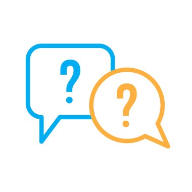 Hoparlör balonu. Soru işareti olan izole vektör simgesi. Sık sık soru işareti.