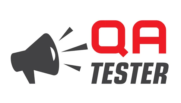 Qa测试台扬声器 孤立的矢量图解 消息模板 — 图库矢量图片#