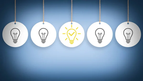 Idea solution concepts with light bulbs