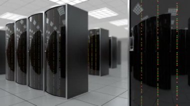 Datacenter sunucu odasına üzerinden yavaşça