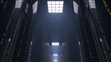 Karanlık sunucu Oda datacenter yavaş hareket