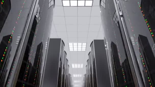 Spostamento lento tra rack server nel datacenter — Video Stock