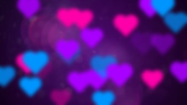 Hermosa Animación Fondo Abstracto Con Corazones Amor Multicolores Este Video — Vídeos de Stock