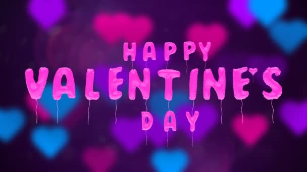 Valentines day balloons on abstract background — Stock Video