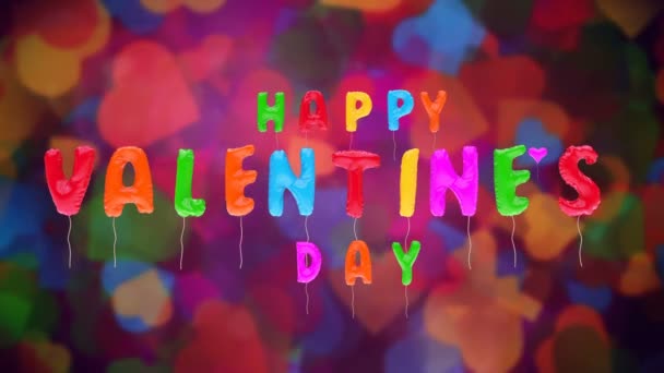 Ballons de Saint-Valentin multicolores sur abstrait BG — Video