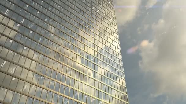 Janelas de edifícios de escritórios e arranha-céus com escritórios corporativos loopable — Vídeo de Stock