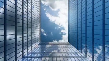 Ofis binaları ve gökdelenlerin iş konsepti, döngü