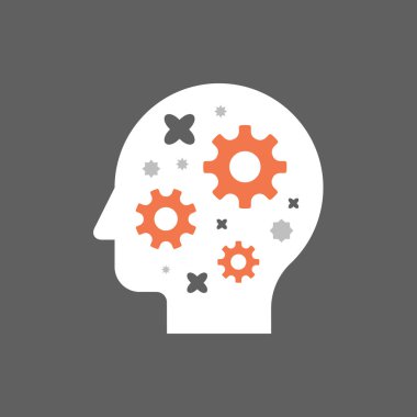 Beyin dişli, kafa cogwheels, yaratıcı atölye, potansiyel gelişim, Bilişsel Beceri, teknoloji insanlar ile kavram beyin fırtınası