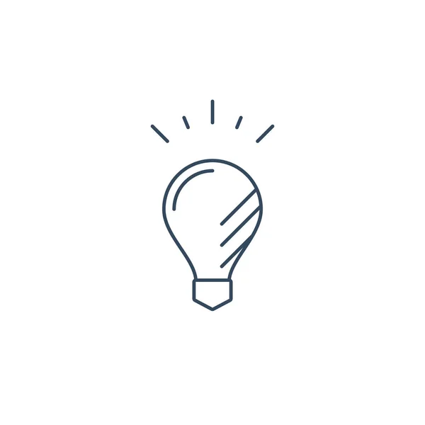 Thin line light bulb, smart solutions — Stock Vector