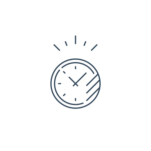 Konsep batas waktu, layanan pengiriman cepat ikon linear, waktu dering - Stok Vektor
