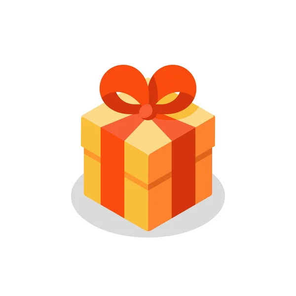Tre storlekar av gåva, gul ruta, rött band, nuvarande giveaway, specialpris, Grattis på födelsedagen — Stock vektor