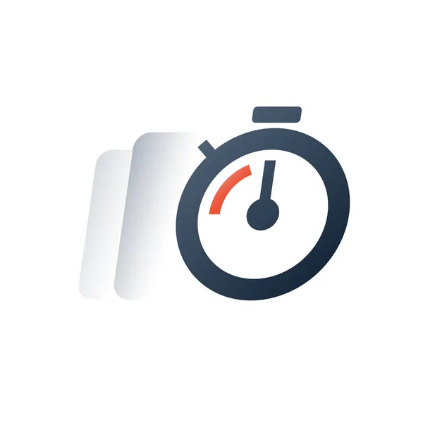 Temporizador de fecha límite, movimiento de tiempo rápido, período de entrega rápida, cronómetro, sesión de entrenamiento — Archivo Imágenes Vectoriales
