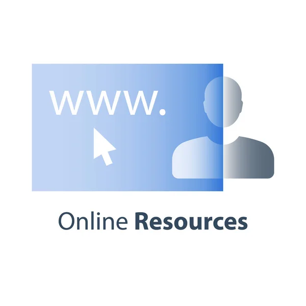 Haga clic en el cursor, registro en línea, inscripción al curso de educación, nuevo sitio web, servicios de Internet, programa de referencia de clientes — Vector de stock