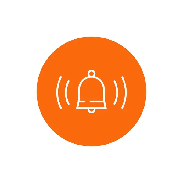 Bell ringing, alarm system, vector stroke icon — Stock Vector