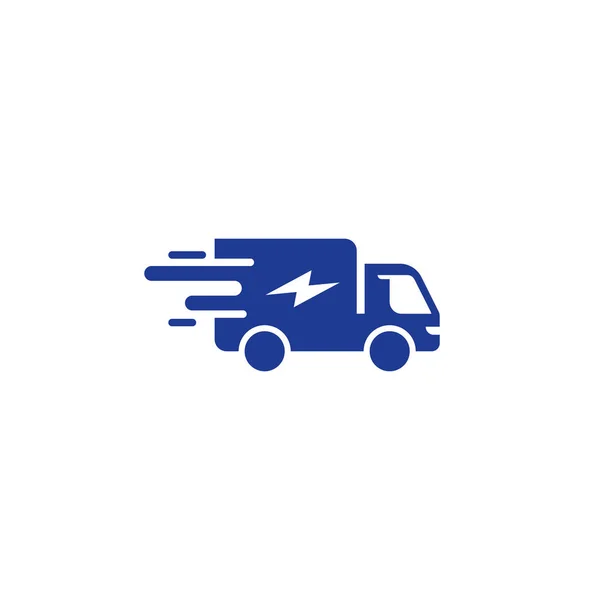 Livraison rapide, camion en mouvement, service rapide, commande d'expédition, icône vectorielle — Image vectorielle