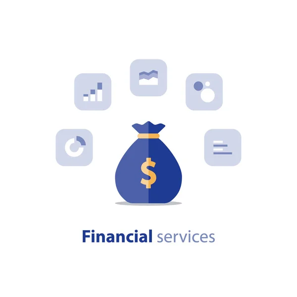 Financial Services Business Planning Market Research Accountancy Analytics Fund Management — Stock Vector