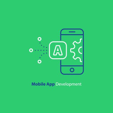 Telefon app yükseltme ve iyileştirme, mobil teknolojisi, satırı simgesi