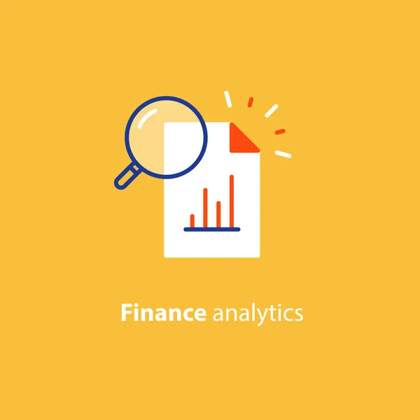 Statistieken en analytics concept, bedrijfsrapport van prestaties, marketing onderzoek diensten — Stockvector