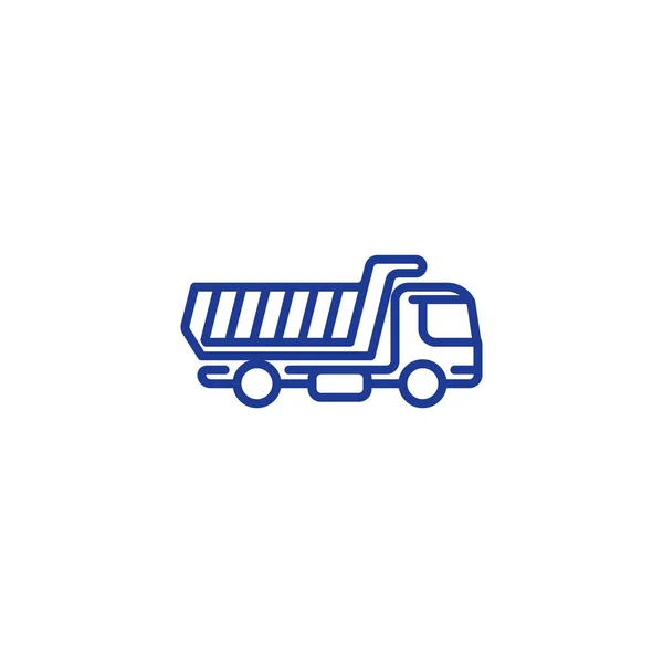 Side view tipper truck line icon, transportation vehicle — Stock Vector