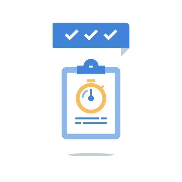 クイック アンケート、アンケート、世論調査、高速サービス、配信期間、期限ストップウォッチ — ストックベクタ