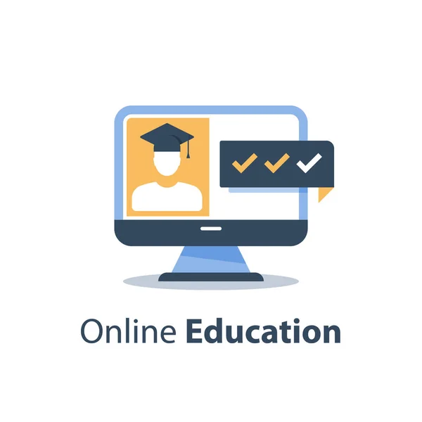 Video stream icon line. Isolated symbol on online education topic