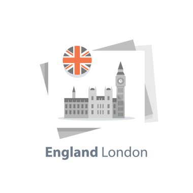 Ben kulenin ile masa saati, Londra sembolü, seyahat hedef, ünlü, İngiltere'de, Westminster Abbey başkenti
