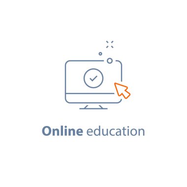 Kayıt kavramı, online eğitim, gönder içerik, internet hizmetleri, masaüstü ve imleç, doğrusal simgesi