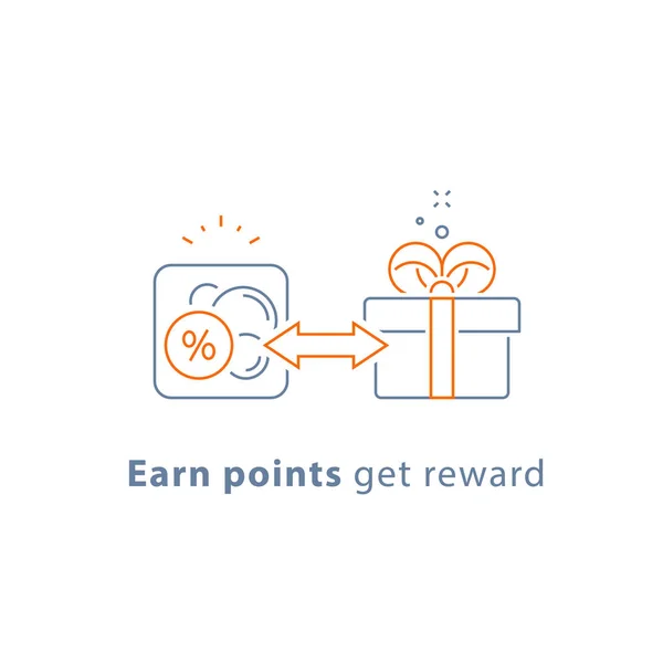 Loyalty program, earn points and get reward, marketing concept — Stock Vector