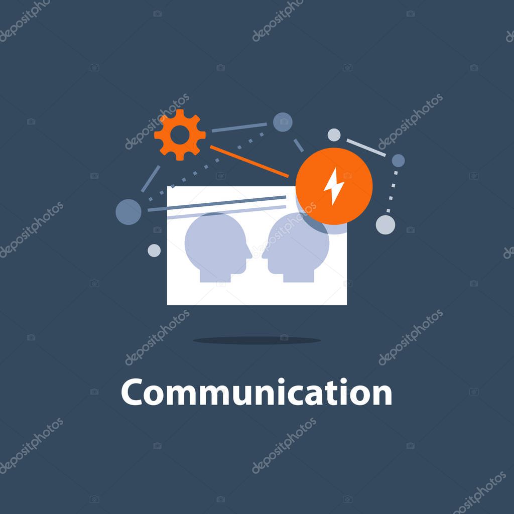 Decision making, emotional intelligence, positive mindset, psychology and neurology, social skills, behavior science, creative thinking, human head, learning concept, vector icon, flat illustration