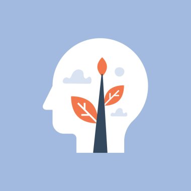 Ruh sağlığı, kendi büyüme, potansiyel geliştirme, olumlu zihniyet, mindfulness ve meditasyon kavramı, saygısı ve güven