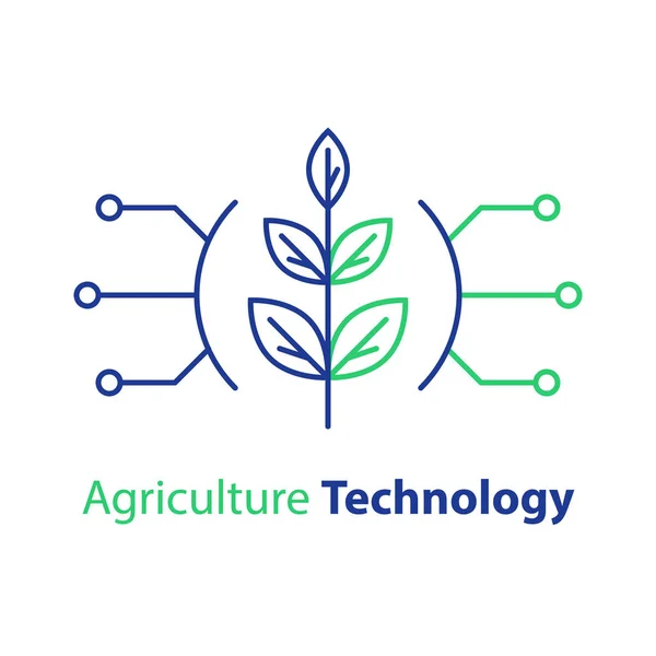 Inteligentne rolnictwo, technologia rolnictwa, łodygi rośliny, innowacji koncepcja, rozwiązanie automatyzacji, kontroli wzrostu — Wektor stockowy