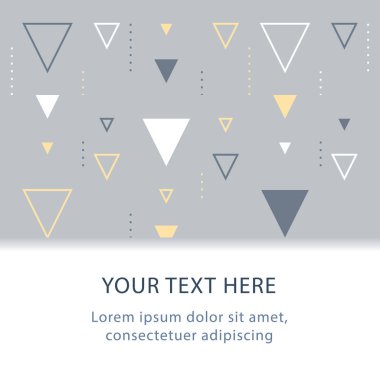 İnce model, grafik tasarım, üçgenler, dekorasyon üstbilgi, yaratıcı zemin ile soyut geometrik arka plan