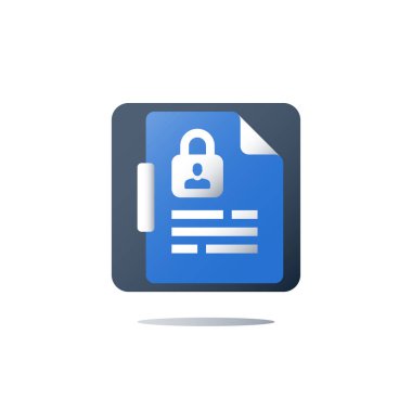 Gizlilik Politikası, kişisel veri güvenliği, Gdpr kavramı, vektör simgesi