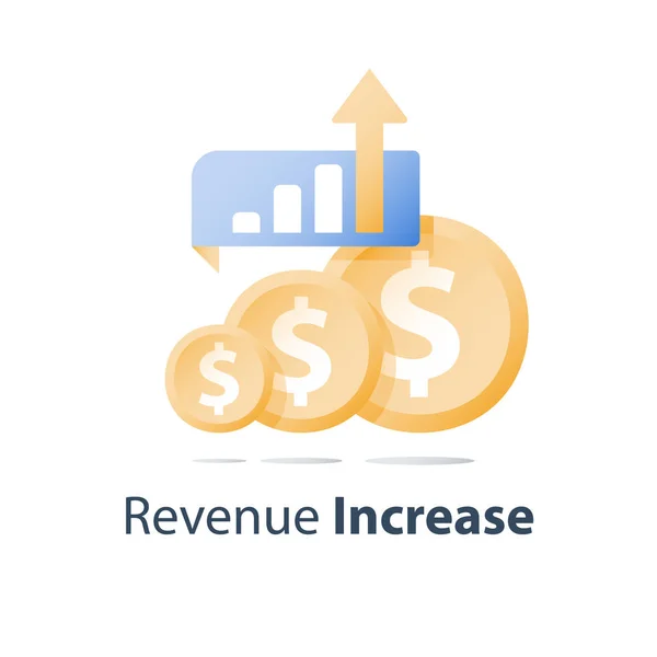 Aumento delle entrate, crescita del portafoglio di investimenti, relazione sui risultati finanziari, strategia di miglioramento del reddito, tasso di interesse — Vettoriale Stock
