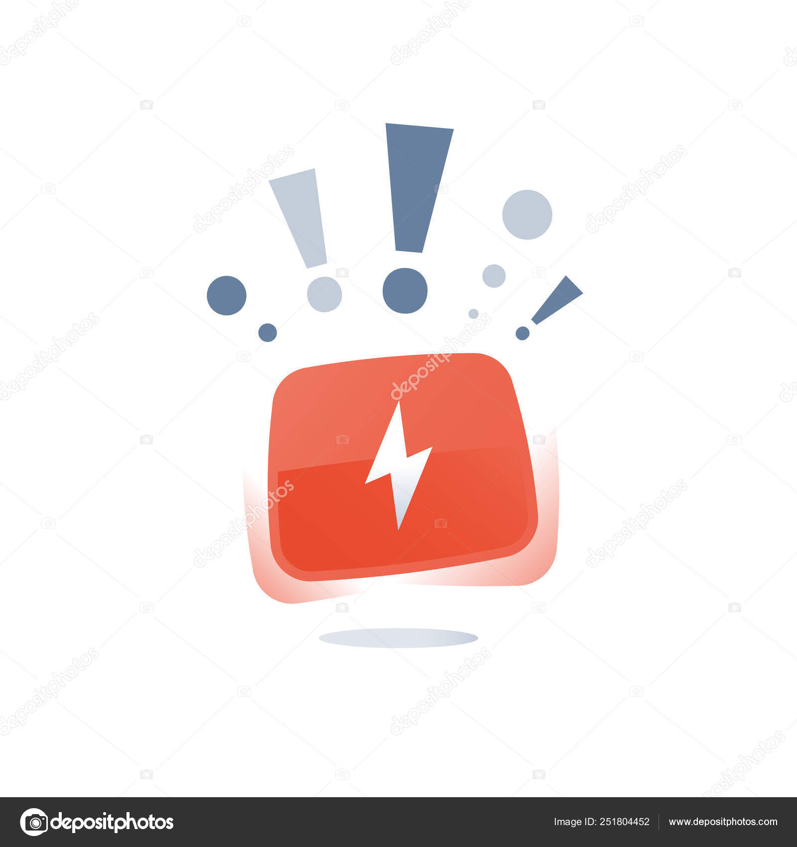 Low Energy Warning Replace Battery Red Button Efficient System Charge Accumulator Power Outage Upgrade And Maintenance Stock Vector C Stmool 251804452