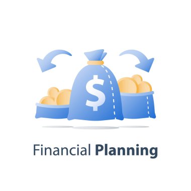 Çeşitlendirme kavramı, sermaye, bölünmüş finansal varlığın, yatırım seçenekleri bölmek, kazanmak para, bütçe planlama, tasarruf hesabı