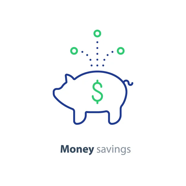 金融投资，储钱罐钱，未来储蓄，预算基金 — 图库矢量图片