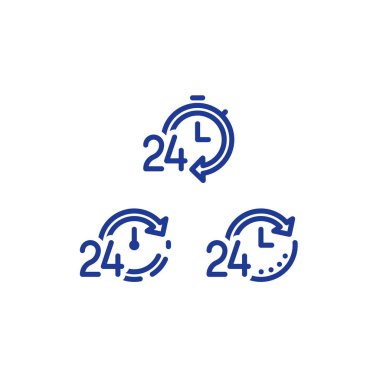 Zaman saati satırı simgesi ayarla, hızlı teslimat, hızlı servis, 24 saat çalışma