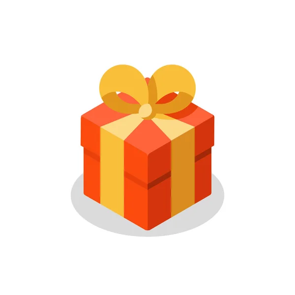 Trois tailles de cadeau, boîte rouge, ruban jaune, cadeau cadeau, prix spécial, joyeux anniversaire — Image vectorielle