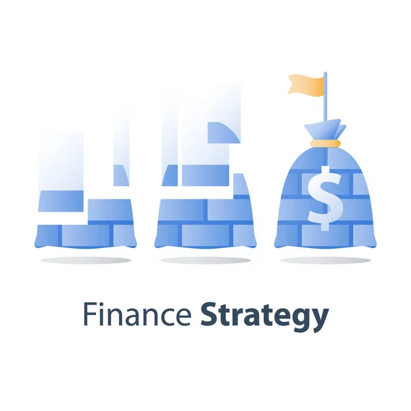 强大的财务结构、财务整合、投资策略、资产配置、融资、长期投资 — 图库矢量图片