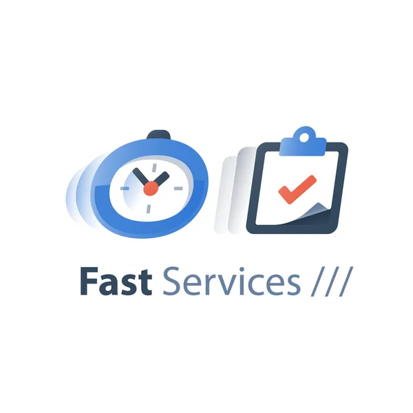 Messenger delivery period, fast service, time running, stopwatch in motion, deadline concept, quick survey, enrollment time limit